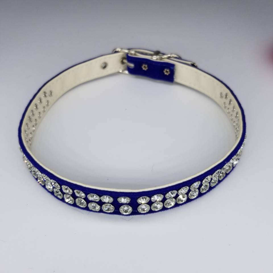 2-Row Velvet Rhinestone Collar